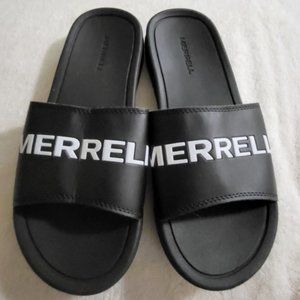 merrell men black printed sliders